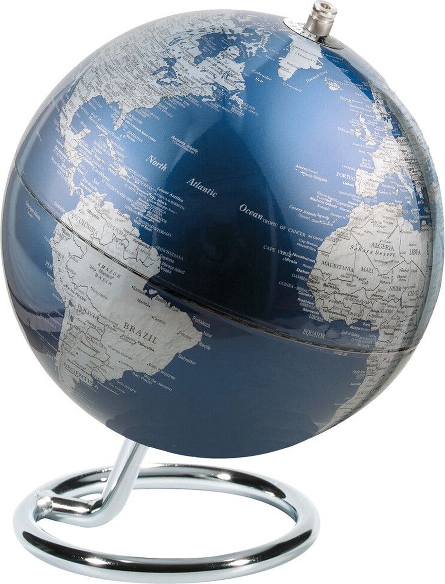 Troika | Wereldbol GALILEI| Zilver - Blauw | Ø13cm / emform